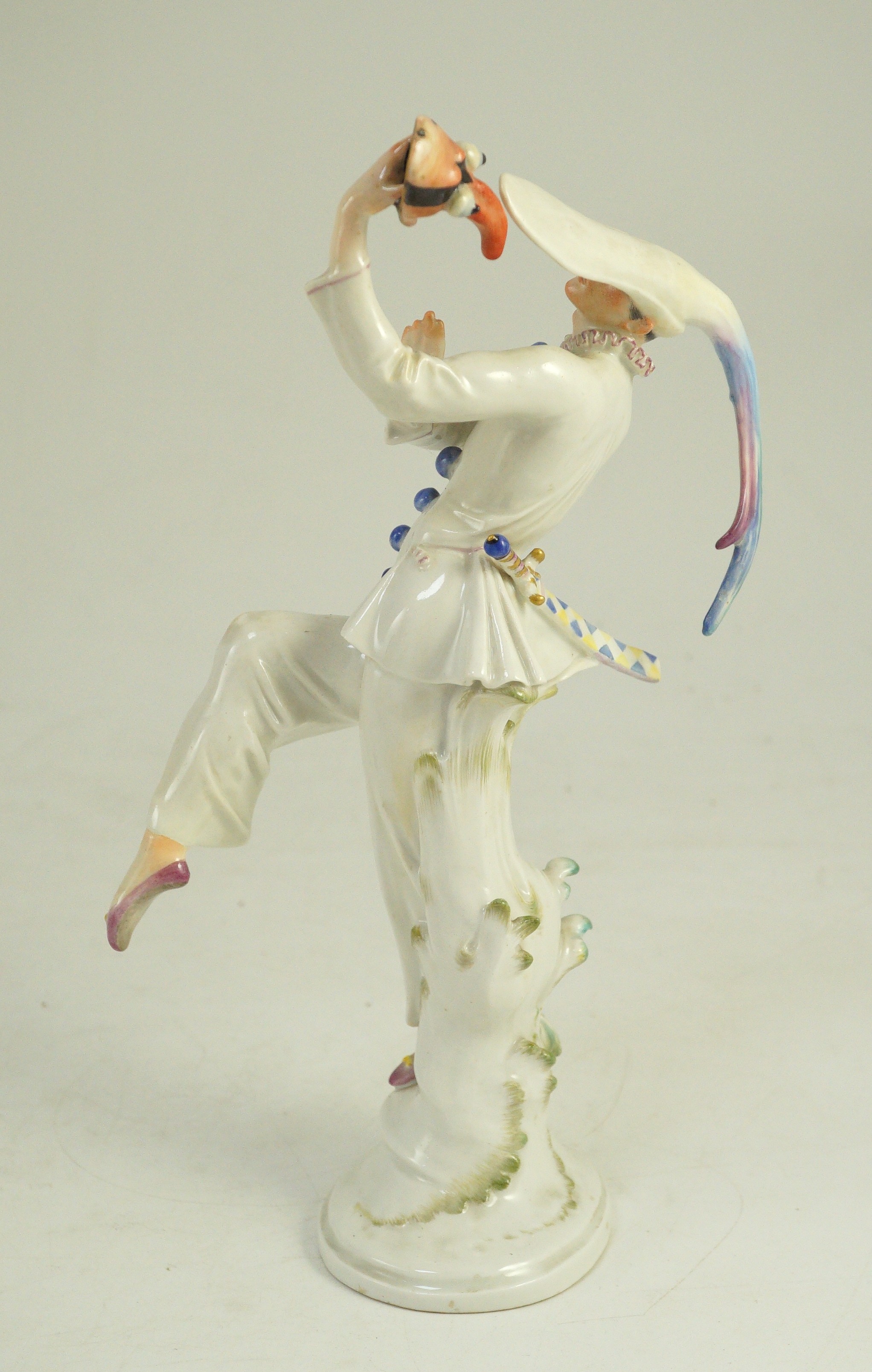 A Meissen figure of masked dancer from the ‘’Tales of Hoffmann’’, modelled by Scheurich, 25.5cm high